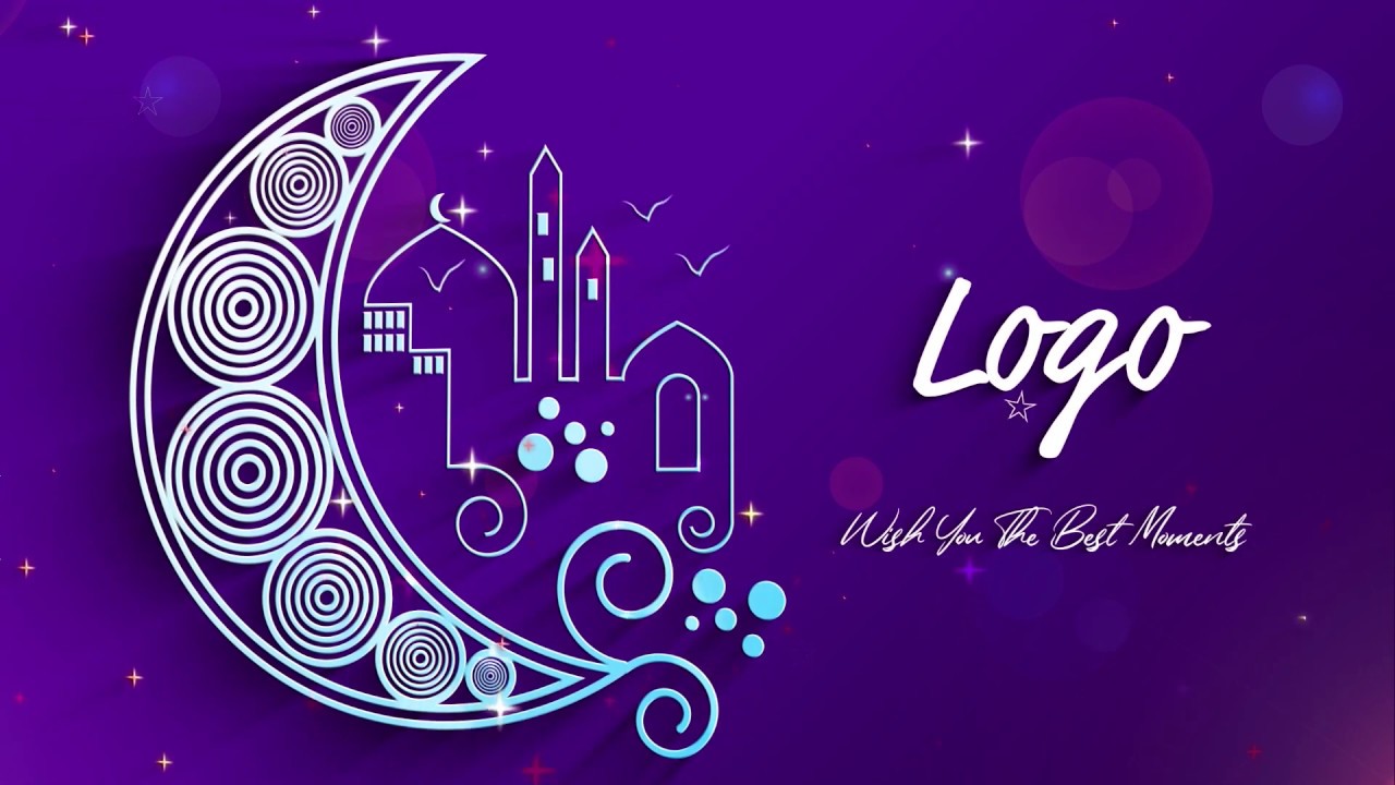 After Effects Template Ramadan  Eid Purple Logo  Intro 