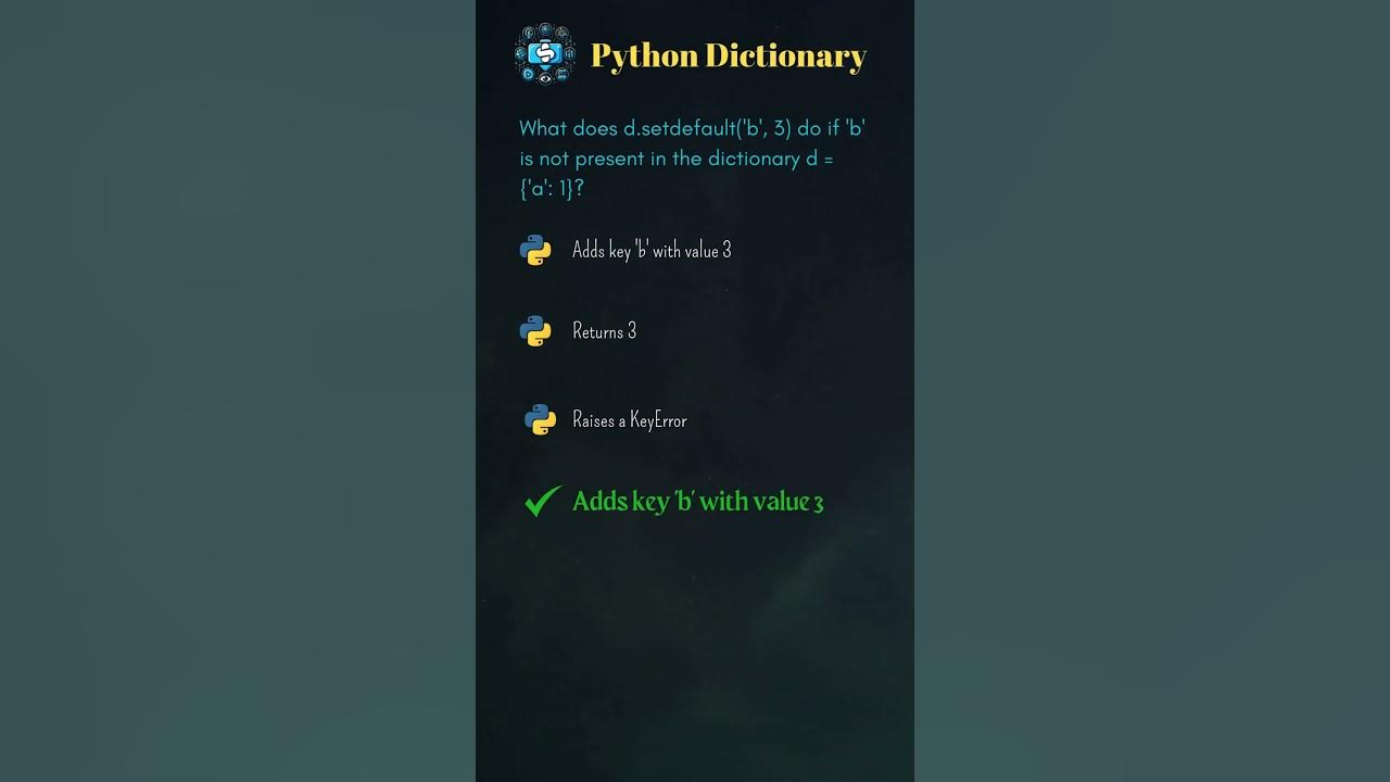 🎯 Test Your Python Dictionary Skills! 🧠🔥 | 50 Tricky Python MCQs You ...