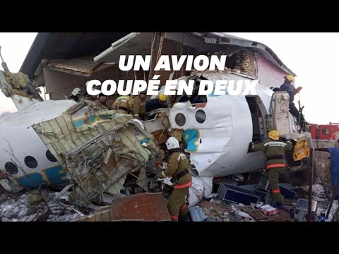 Au Kazakhstan, le crash d'un avion de ligne fait plusieurs morts - YouTube