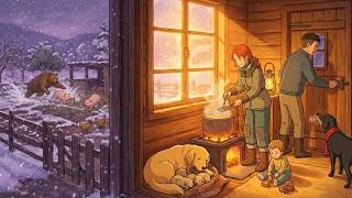 Yakutia Blizzard Survival ❄️ Water Wheel Repair & Bear Attack on Livestock | Ghibli-Style Video