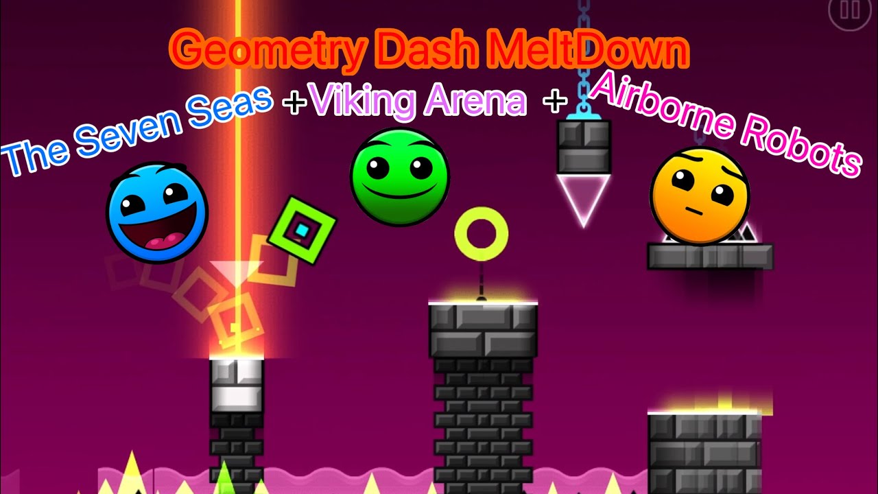Geometry dash meltdown (all levels) - YouTube