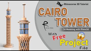 CAIRO TOWER 3d Modeling in Rhino3d | How to make CAIRO TOWER 3d model in Rhino3d | Project 28