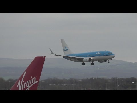 airbus a220 KLM Windy Landing Manchester Airport