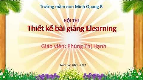 slide mở đầu cho bài giảng Elearning