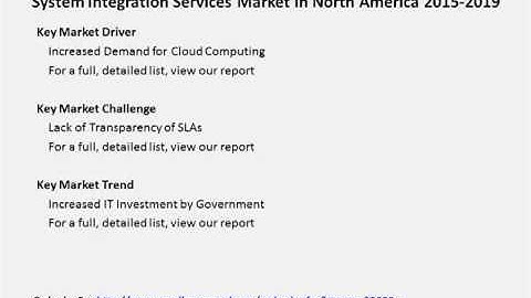 North America - System Integration Services Market Growth 2015-2019