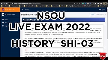History SHI 03 Live Exam | Nsou 2022 | Netaji subhas open university