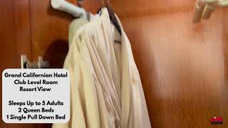 Grand Californian Hotel Club Level Standard Room Tour