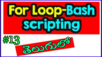 For Loop Bash Scripting in Telugu | shell scripting in Telugu