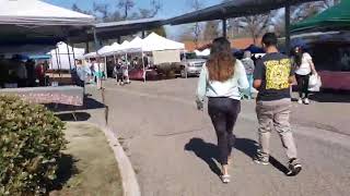 Walking around farmers market , Visalia , California