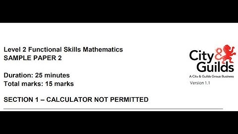 Functional Skills Maths L2 Sample Paper 2 City & Guilds (Complete)