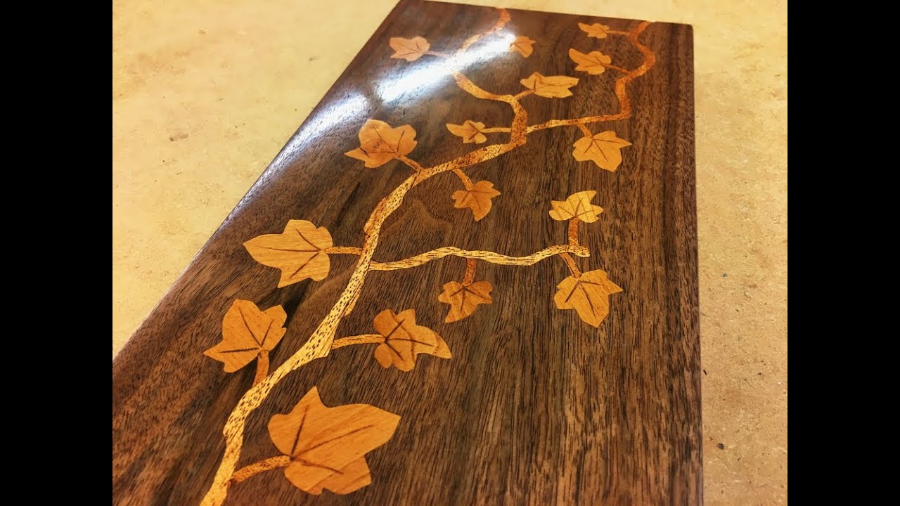 Leaf, vine - inlay test - French polish - 1-22-21 - YouTube