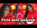 PERFECT "First Date" makeup Tutorial w/ bold RED LIP