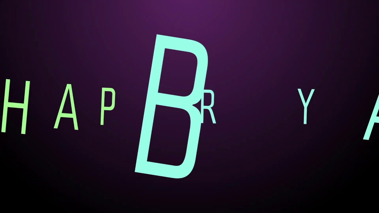 Simple and rotation text animation || Happy Birthday template || happy ...