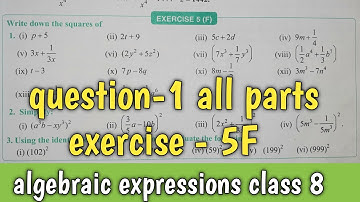 question - 1 all parts | exercise-5F class 8 maths | S chand maths | composite maths
