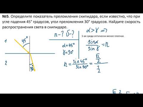 8  класс.  Решение задач на преломление света.