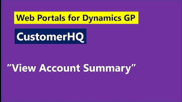 GP Elementz   CustomerHQ   View Account Summary (Customer Portal for Dynamics GP)