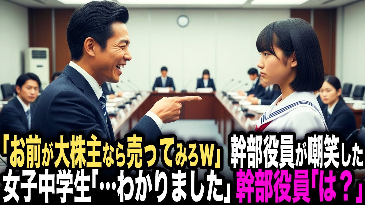 「お前が大株主？じゃあ売ってみろよw」14歳の中学生を嘲笑した幹部役員。「…わかりました」→直後、会社の電話が鳴り止まず…