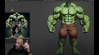 Super muscular Hulk in Blender 1 hour 30 min sculpt