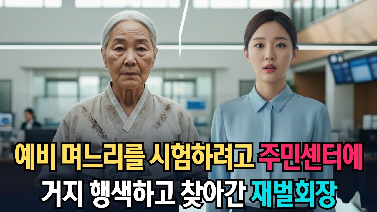 예비며느리 시험하려고 거지 행세로 주민센터 찾은 재벌회장../노후사연, 이야기친구, 오디오북, 시니어