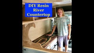 DIY resin river countertop in my van!// Vanlife build
