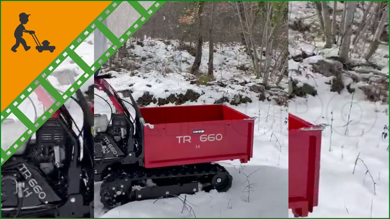 GINKO TR 660 Extensible Tracked Power Barrow - Hydraulic Tipping, Honda GX200 - Customer's video