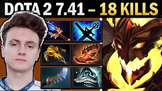 Shadow Fiend Dota 2 7.41 with 18 Kills and Shivas - Dota Gameplay