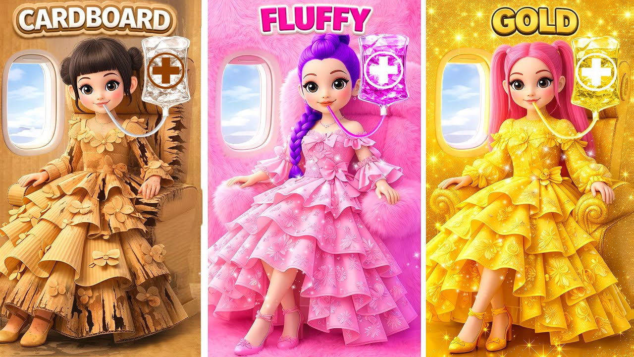 K Pop Demon Hunters Makeover Cardboard, Fluffy e Dourado no Hospital! Huntrix Glow Up