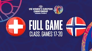 Switzerland v Norway | Full Basketball Game | FIBA U16 Women's European Championship 2023