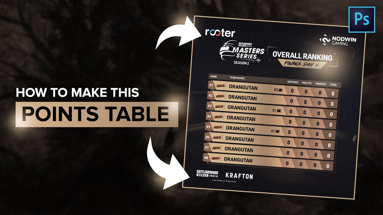 How To Make BGMI Points Table In Adobe Photoshop BGMS S2 Finals 2023 how-to-make-bgmi-points-table-in-adobe-photoshop-bgms-s2-finals-2023