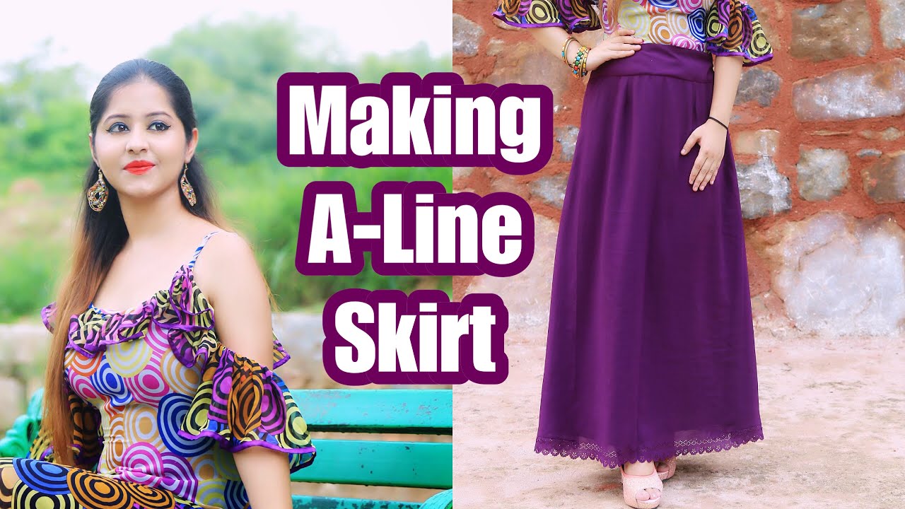Reuse Old Dupatta or Saree How to Make Aline Skirt Step By Step