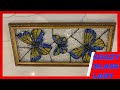 Mosaic epoxy resin art glass art crushed glass butterflies