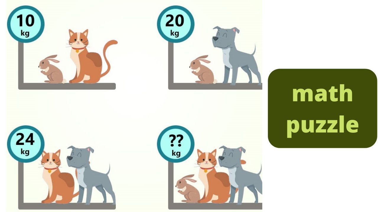 Math tricks, math puzzle | Rabbit Cat Dog | Guess the weight? - YouTube