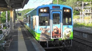 肥薩おれんじ鉄道 日奈久温泉駅に普通列車到着