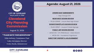 City Planning Commission Meeting for August 21, 2026
