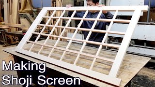 Japanese woodworking projects // Making Japanese jShoji Screen //ASMR // No music,No talking