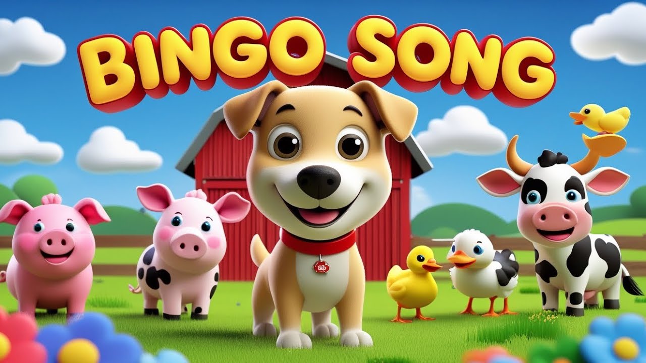 Bingo the Dog | Farm Animals Song for Kids | Nursery Rhymes by HR Animation
