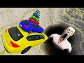 Epic escape from the shy guy scp096  colored big  small cars vs giant pit  beamngdrive beamax