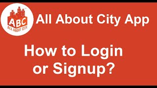 How to Login and Signup on All About City App? screenshot 1