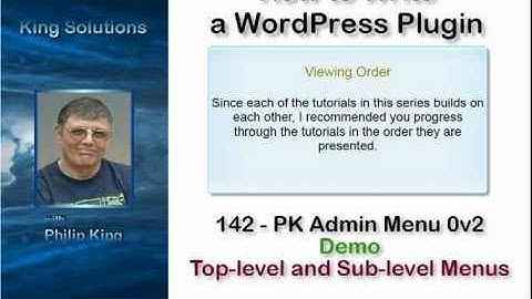 142 WordPress PK Admin Menu 0v2 A Top-level and Sub-level Menu, How to Write a WordPress Plugin