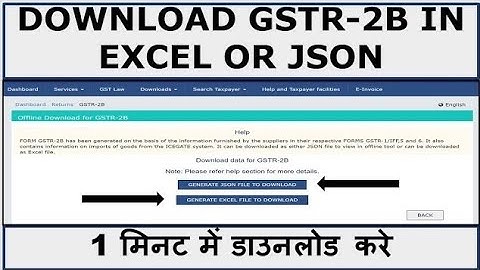 How to Download Excel File of GSTR 2B from GST Portal II Available in Json also for Import Data II