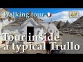 Visit in a typical Trullo in Alberobello, (Puglia)【Italy】Tour With Translation in Subtitles - 4K