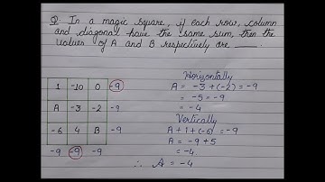 In a magic square, if each row, column and diagonal have the same sum. find value of A and B.