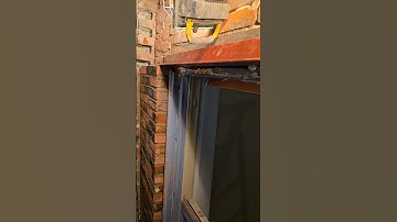 Window lintel/ angle iron is installed so we can continue to lay brick above the windows #work #art