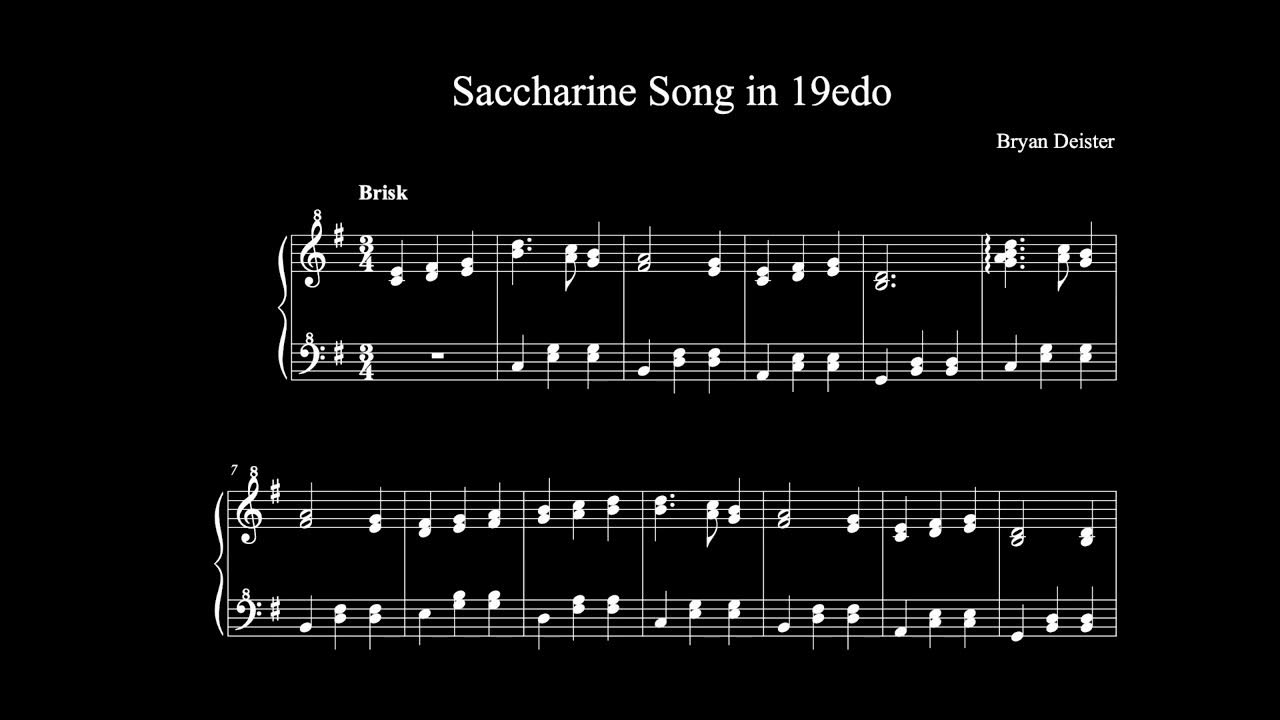 Saccharine Song in 19edo [score] YouTube