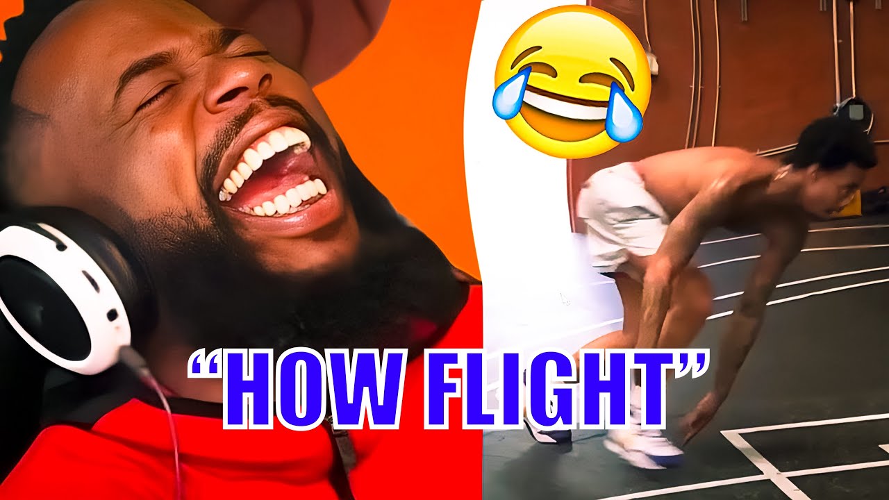 Cashnasty laughing at Flightreacts playing basketball moments😂