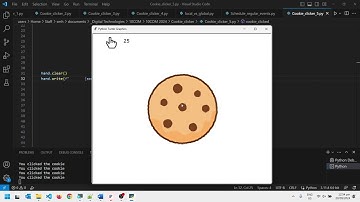 Cookie clicker in Python Turtle video 6 - displaying text (such as score)