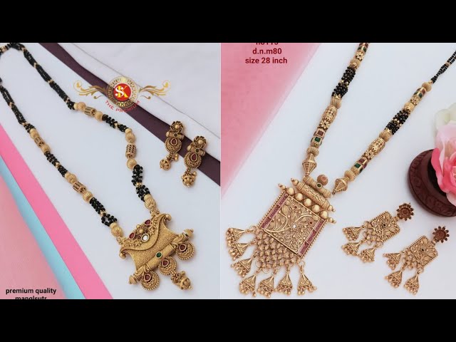 latest light weight gold mangalsutra designs with price // new gold black  beads mangalsutra designs 