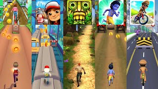 Subway Princess Runner 🆚 Temple Run 2 🆚 Subway Surfers 🆚 Little Krishna 🆚 Little Singham Cycle Race screenshot 2