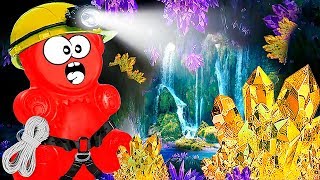 Osito De Goma De Gelatina Busca Cristales De Cuevas. Las Nuevas Aventuras