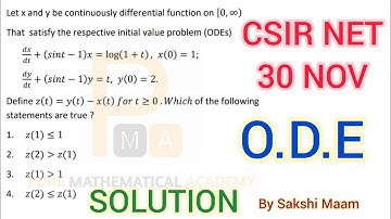 CSIR NET 30 November 2020 Ordinary Differential Equation Solution | CSIR NET 30 Nov 2020 ODE Sol
